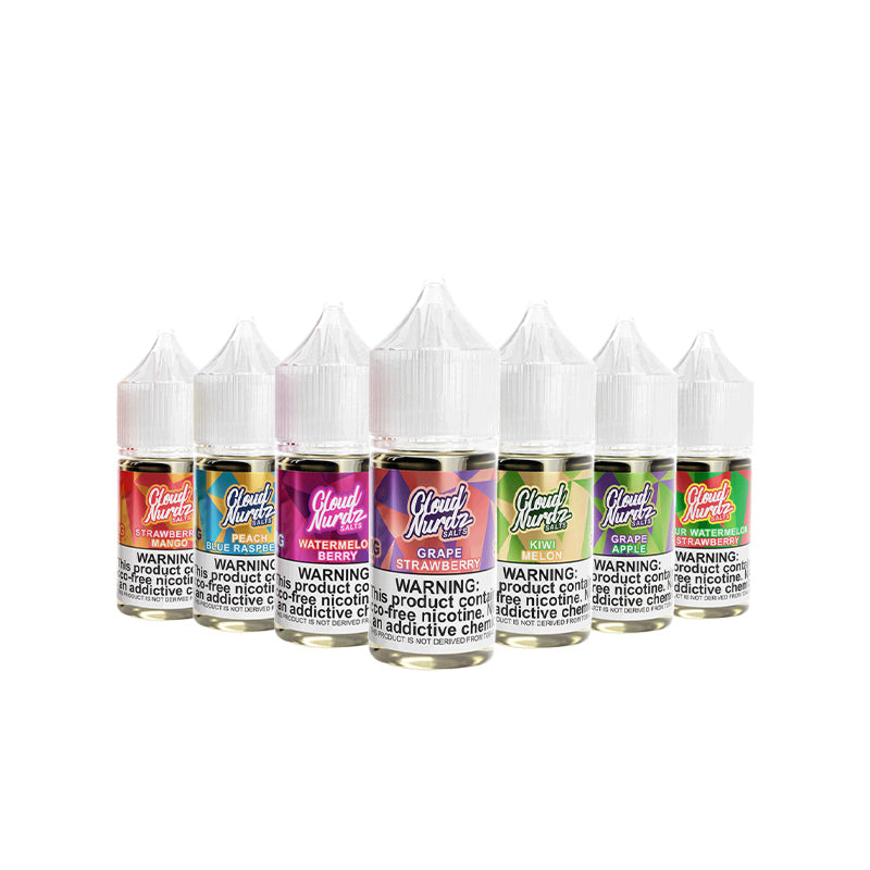 7 colors of Cloud Nurdz TFN Salts 30ml bottles with boxes - VJD Wholesaleh